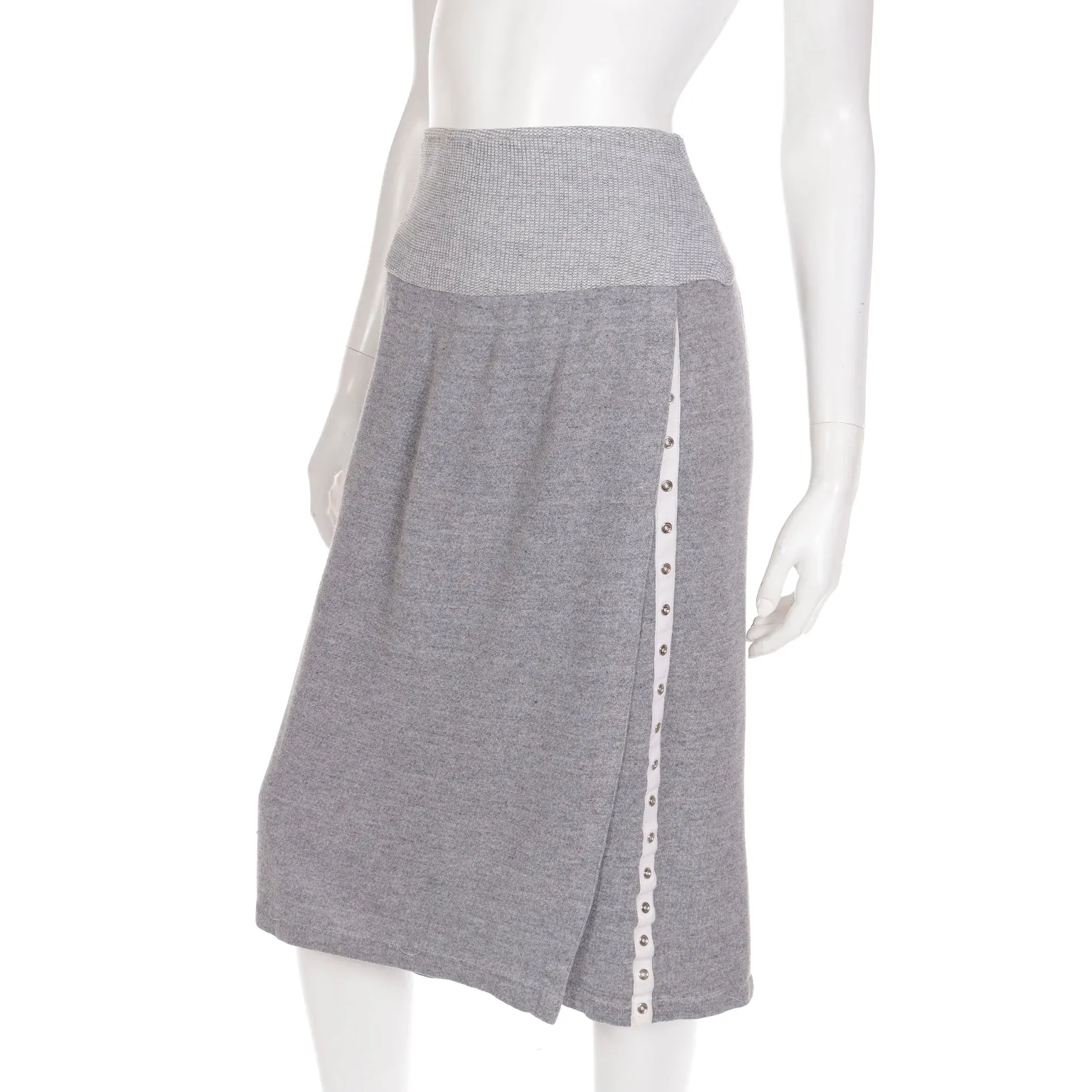 1980 Norma Kamali Sweats Gray Sweatshirt Dress w/ Sweater Top & Skirt