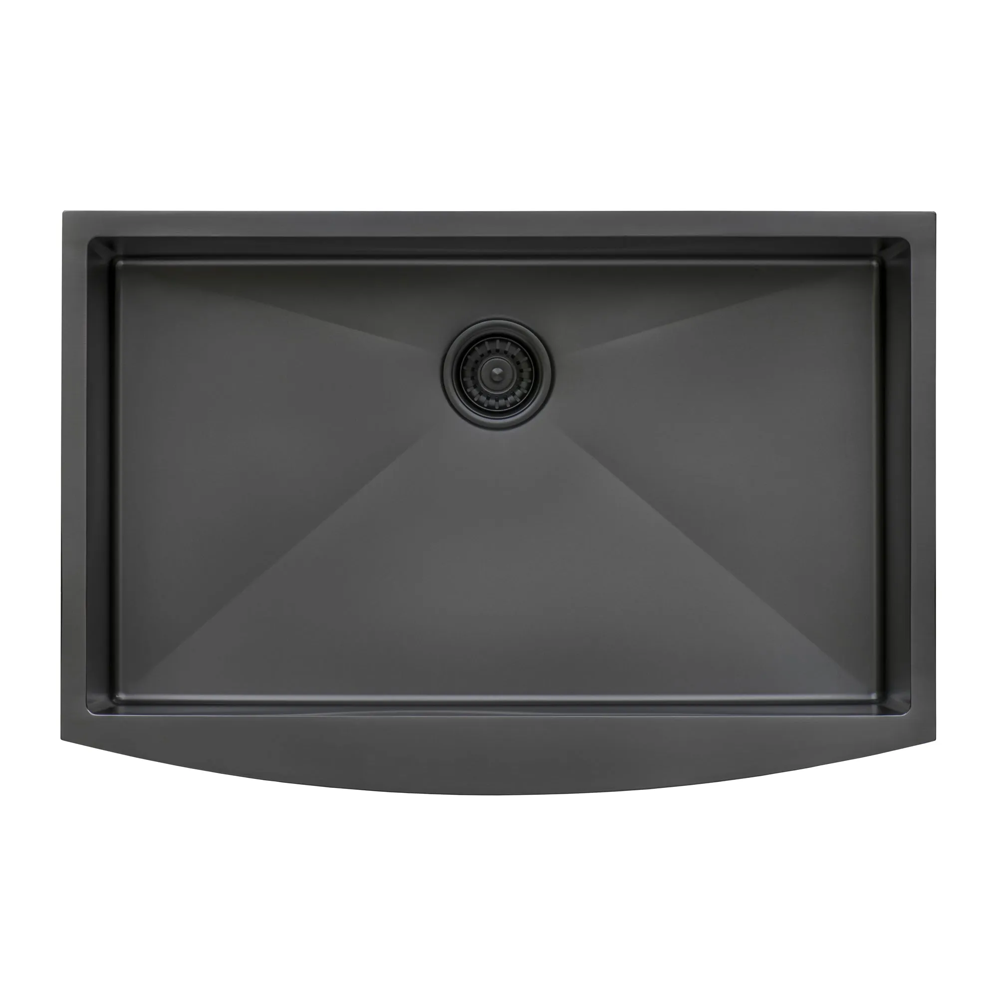 33-inch Apron-Front Farmhouse Kitchen Sink – Gunmetal Black Matte Stainless Steel Single Bowl