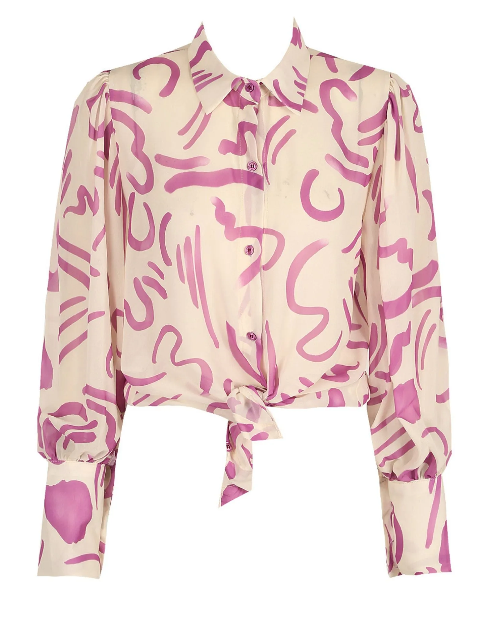 Abstract Print Lilac Blouse One size