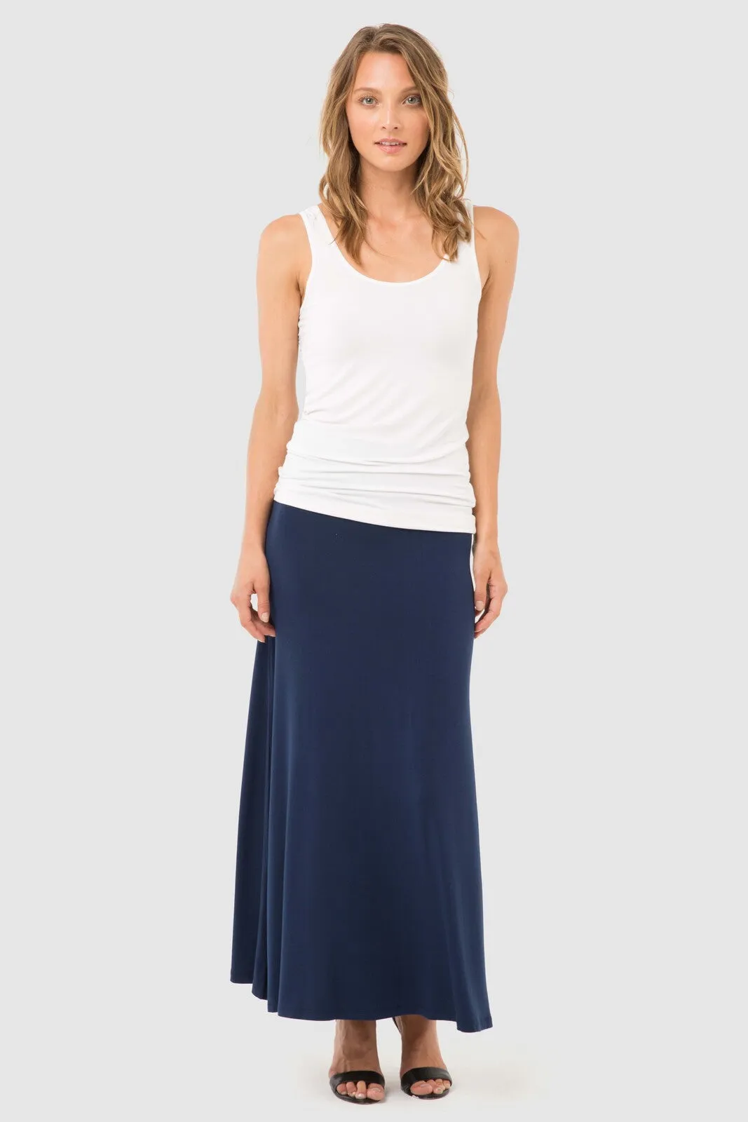 ARIANNA Bamboo Navy A-line Skirt