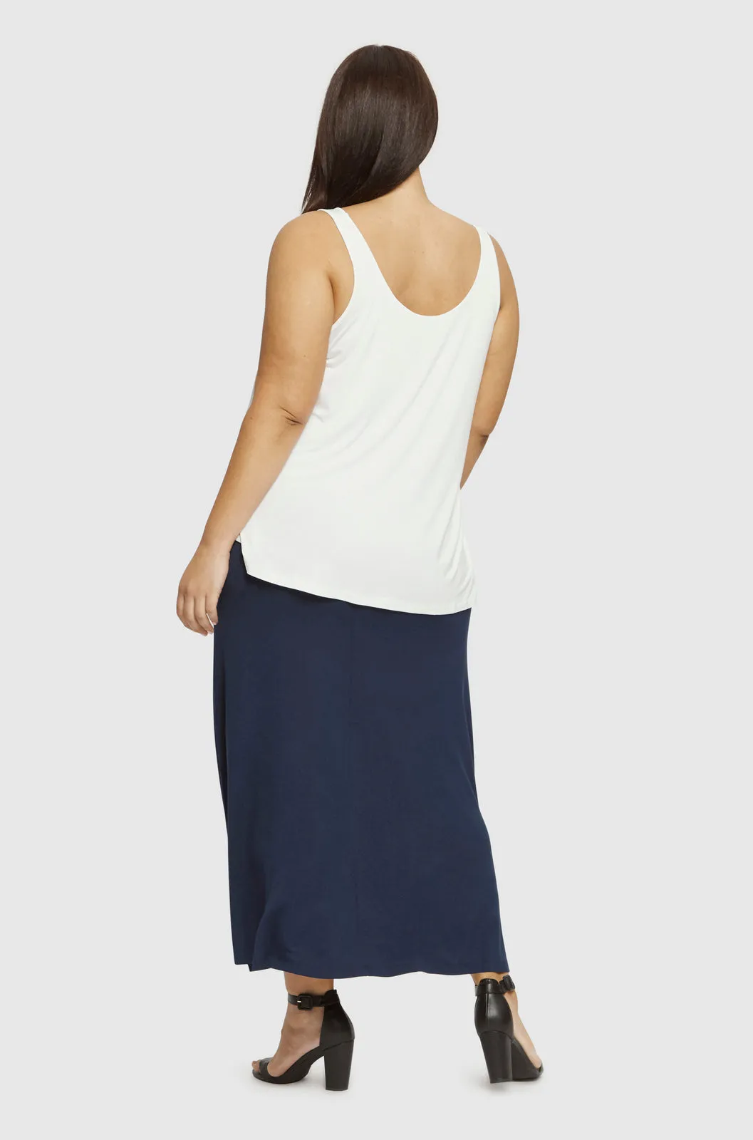 ARIANNA Bamboo Navy A-line Skirt