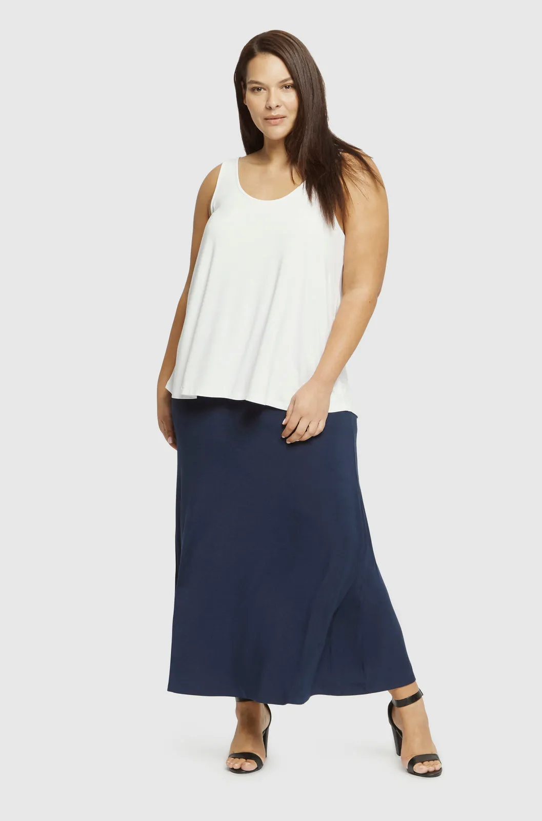 ARIANNA Bamboo Navy A-line Skirt