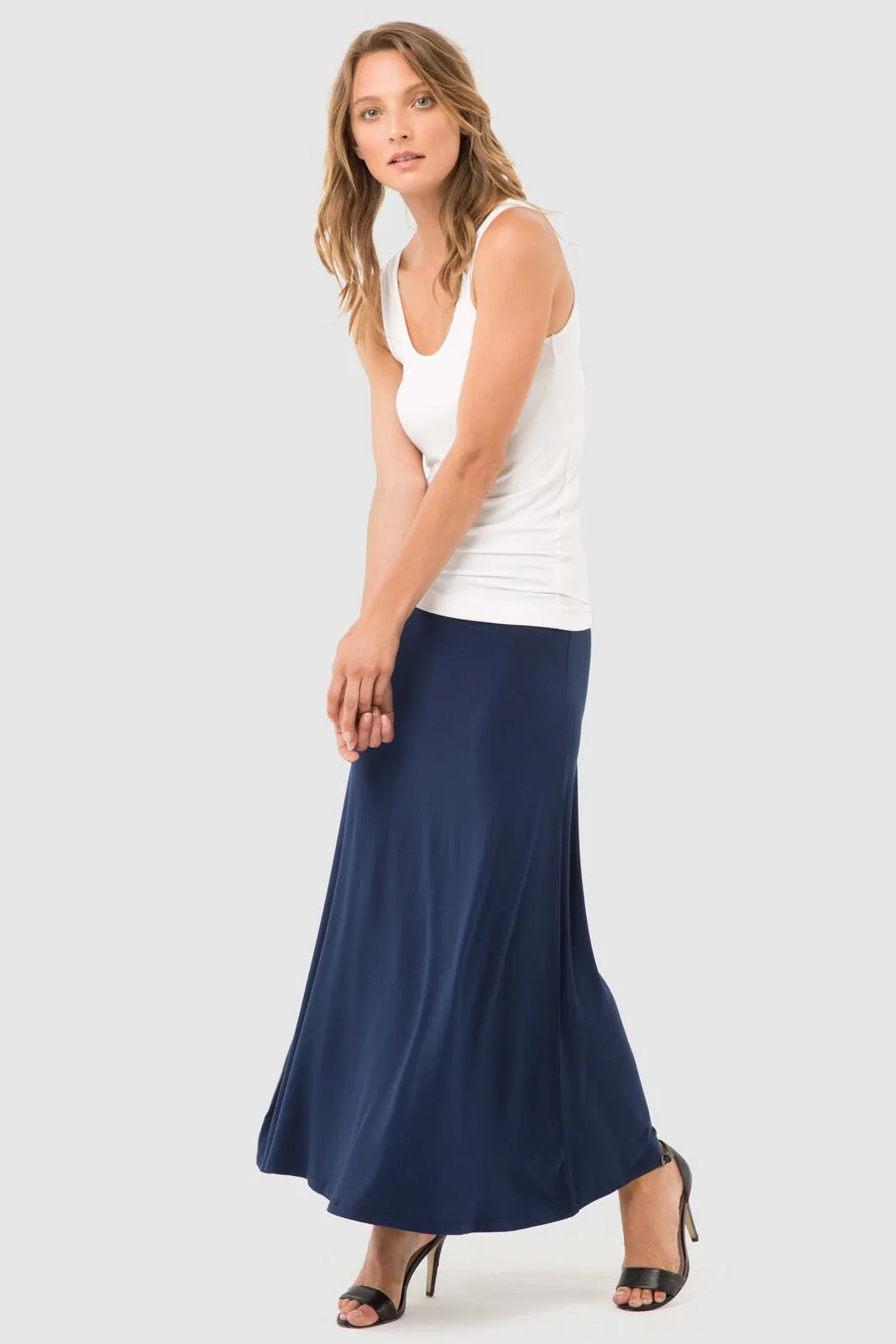 ARIANNA Bamboo Navy A-line Skirt
