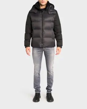 Black Shearling Puffer Jacket