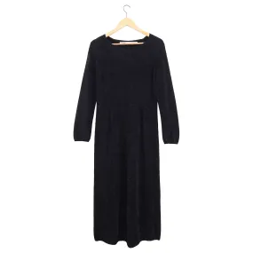 Comme des Garcons Black Shimmer Knit Tinsel Velour Maxi Dress - S