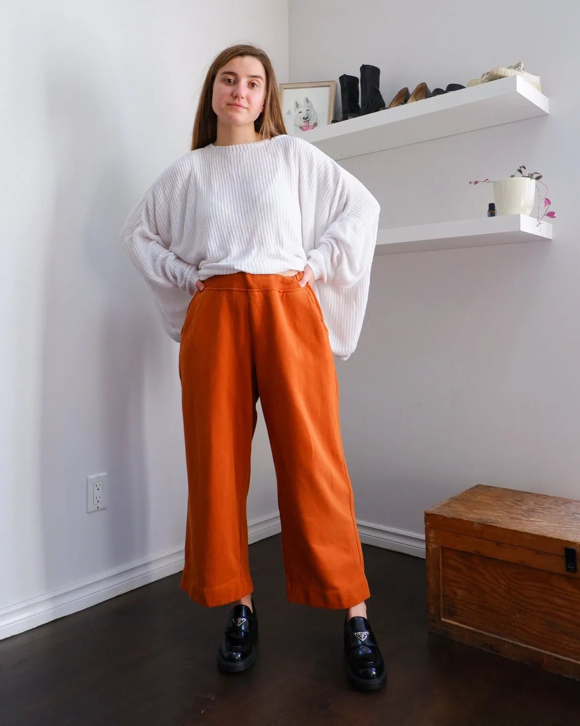 Everlane Burnt Orange Drawstring Culottes - L/XL