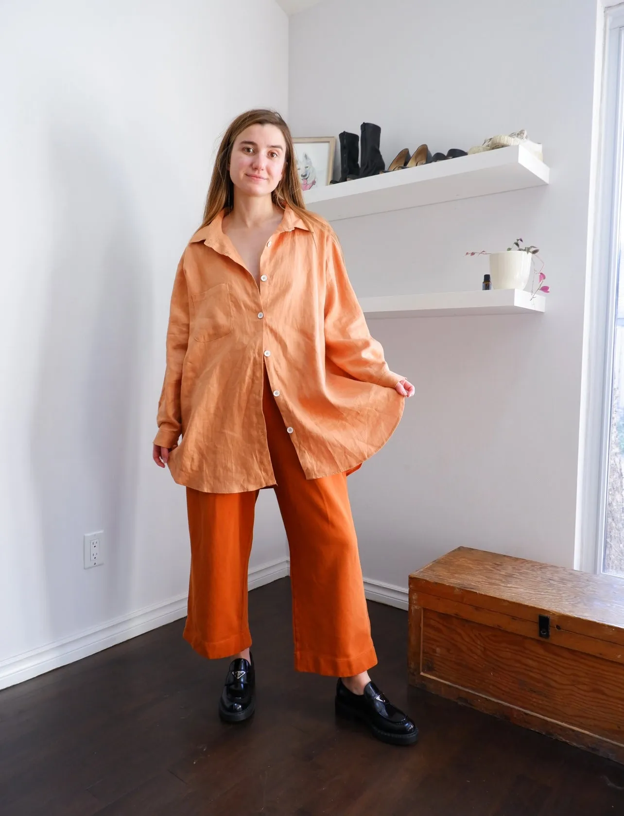 Everlane Burnt Orange Drawstring Culottes - L/XL