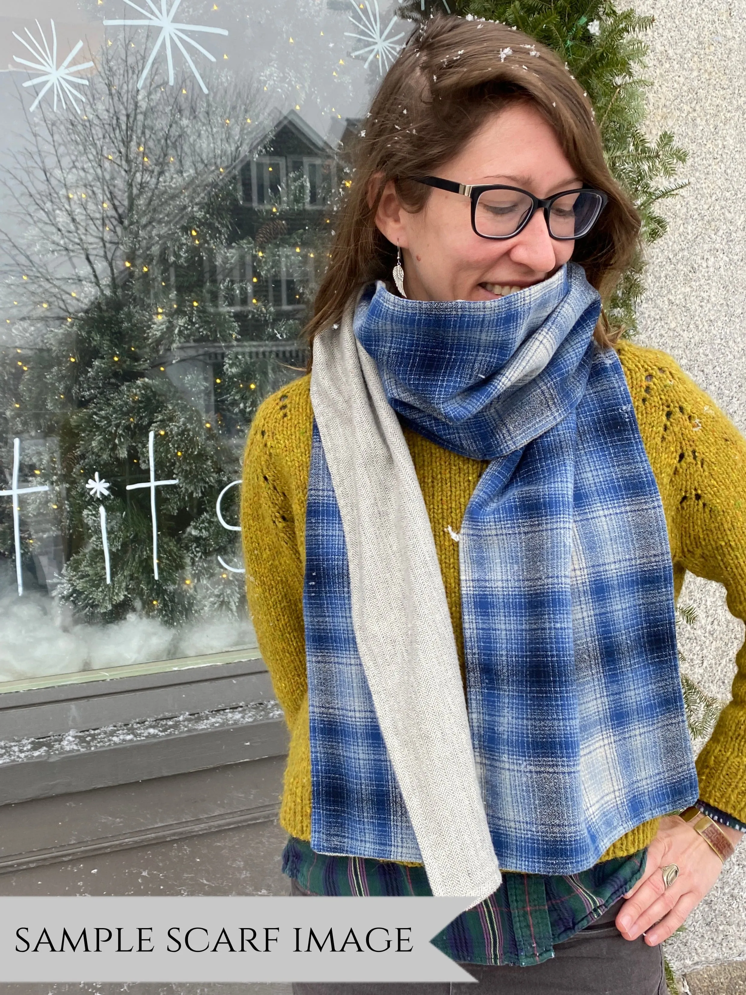 Flannel Scarf Kit - Kale and Walnut