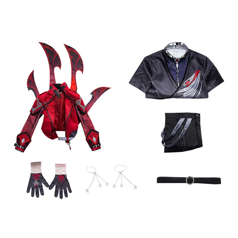 Genshin Impact Diluc Cosplay Costume Game Diluc Red Dead of Night Skin Uniform Suit