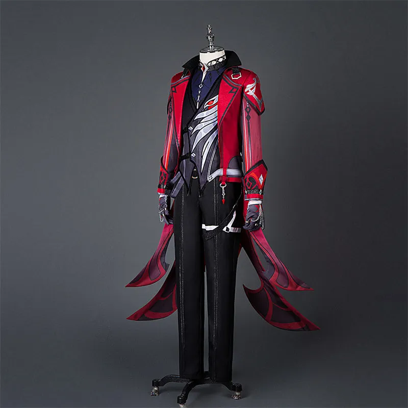 Genshin Impact Diluc Cosplay Costume Game Diluc Red Dead of Night Skin Uniform Suit