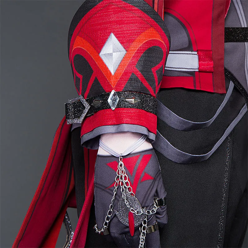 Genshin Impact Diluc Cosplay Costume Game Diluc Red Dead of Night Skin Uniform Suit
