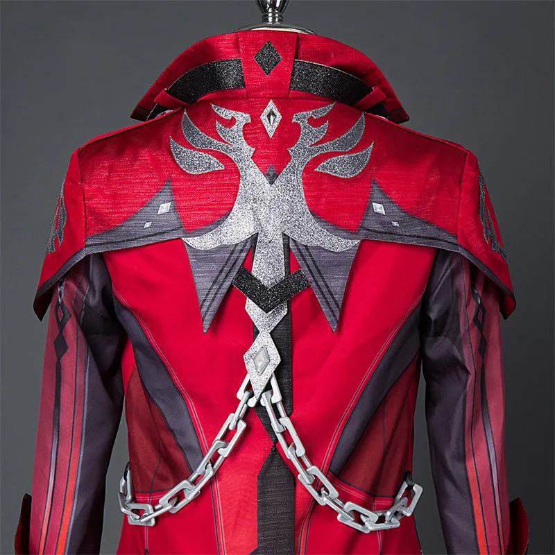Genshin Impact Diluc Cosplay Costume Game Diluc Red Dead of Night Skin Uniform Suit