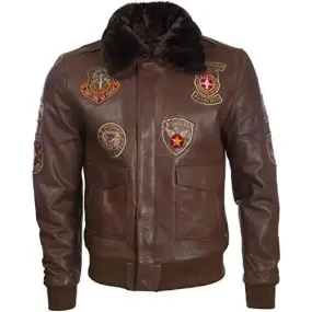Genuine Leather Aviator Bomber Jacket for Men – Classic & Durable