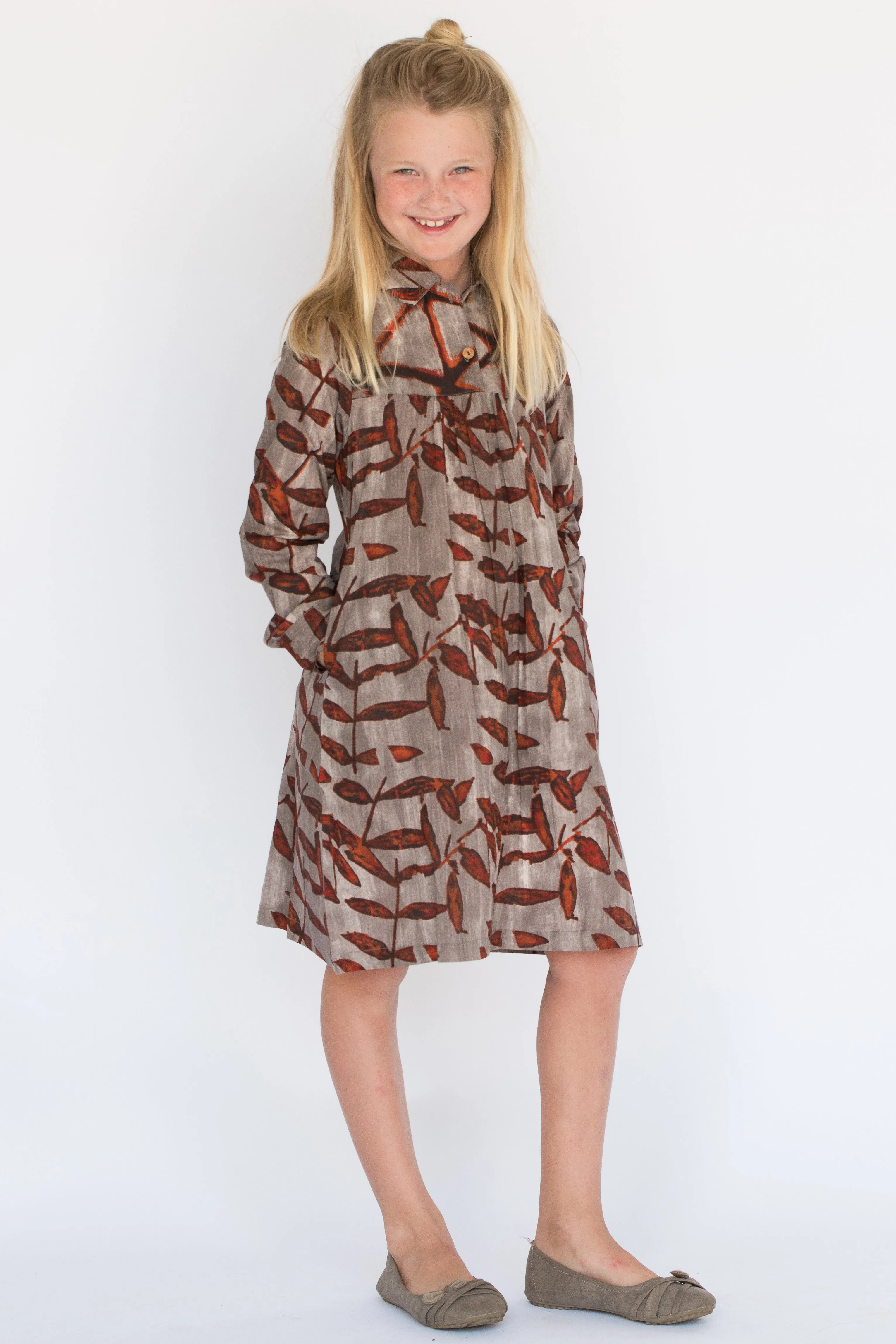 Grey Autumn Leaves Dress