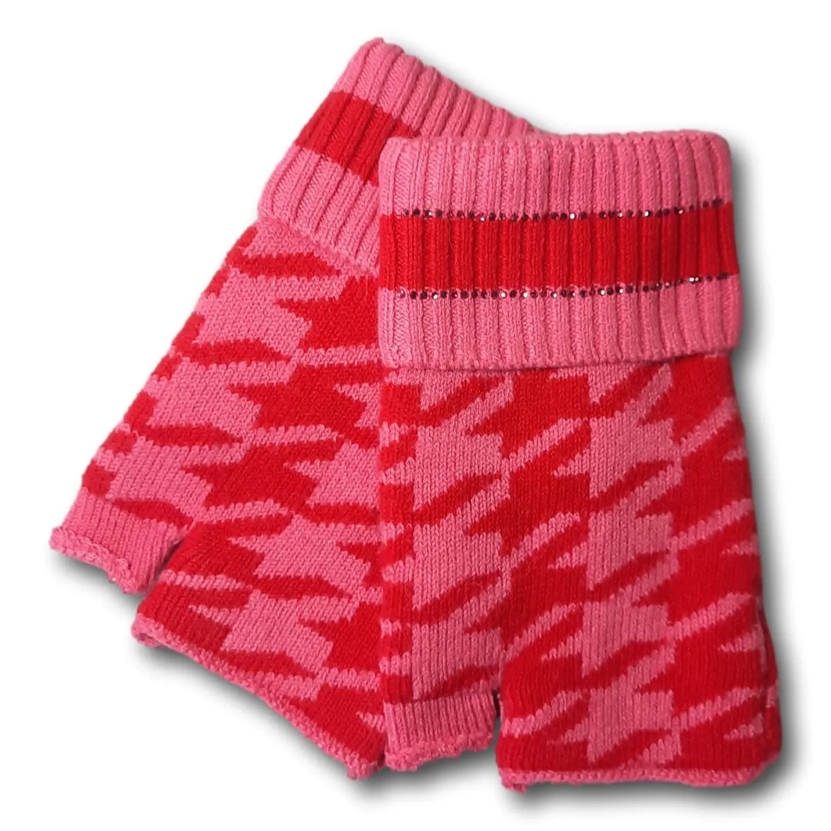 Hounds-tooth Fingerless Gloves