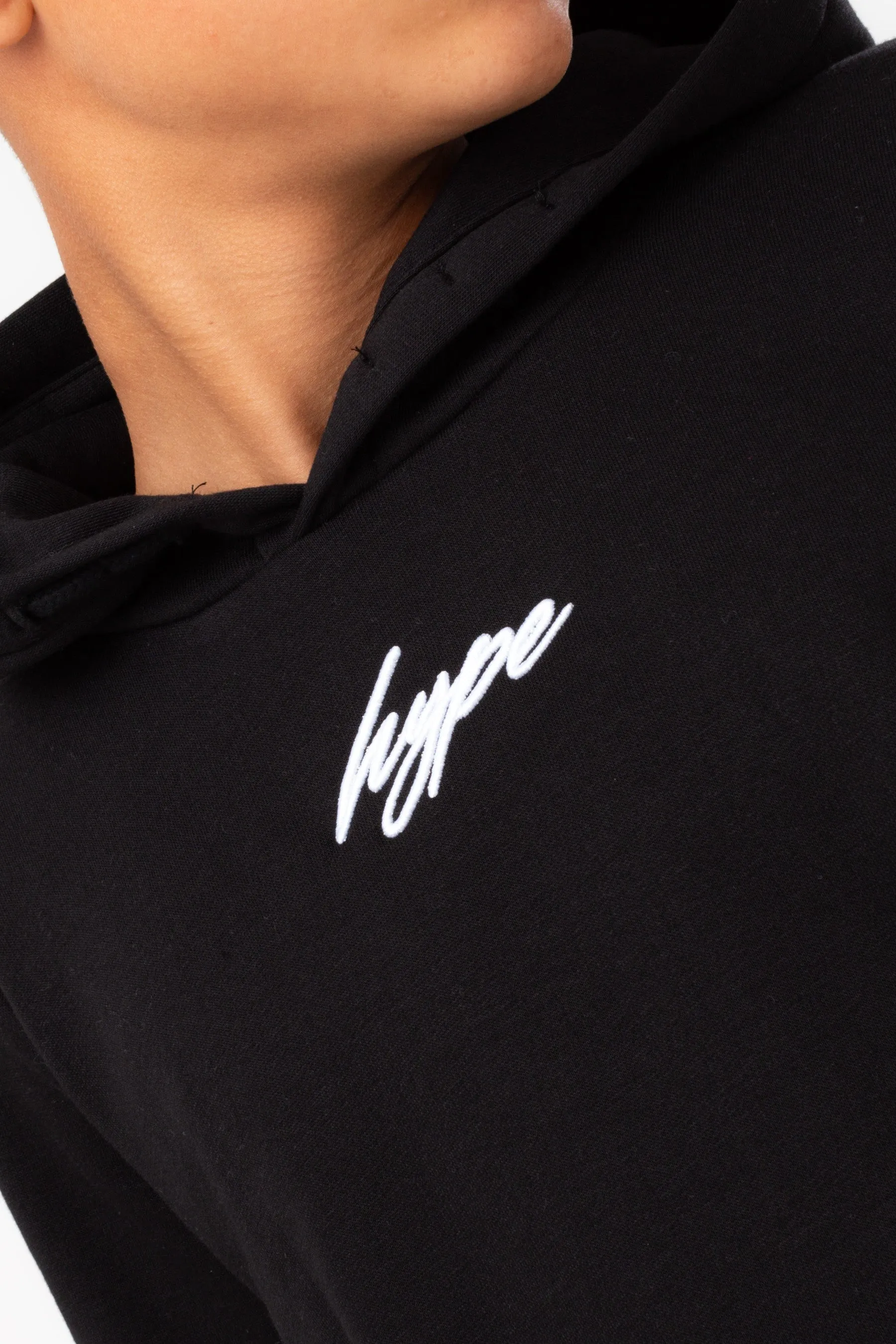 Hype Boys Black Scribble Embroidery Hoodie