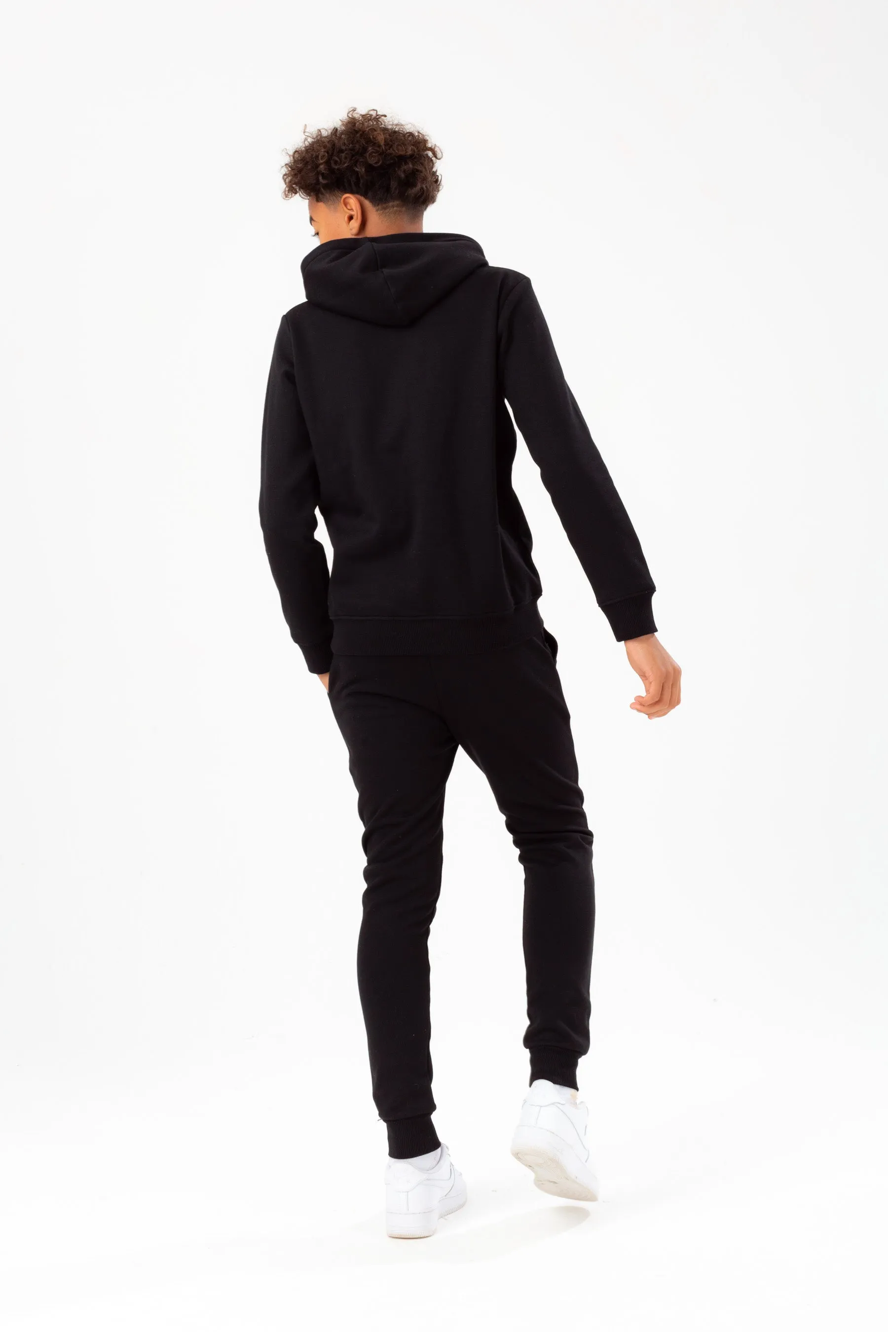 Hype Boys Black Scribble Embroidery Hoodie
