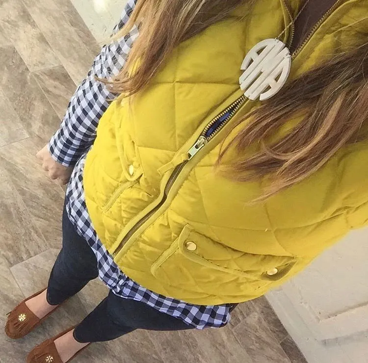 J Crew Mustard Puffer Vest- Size L