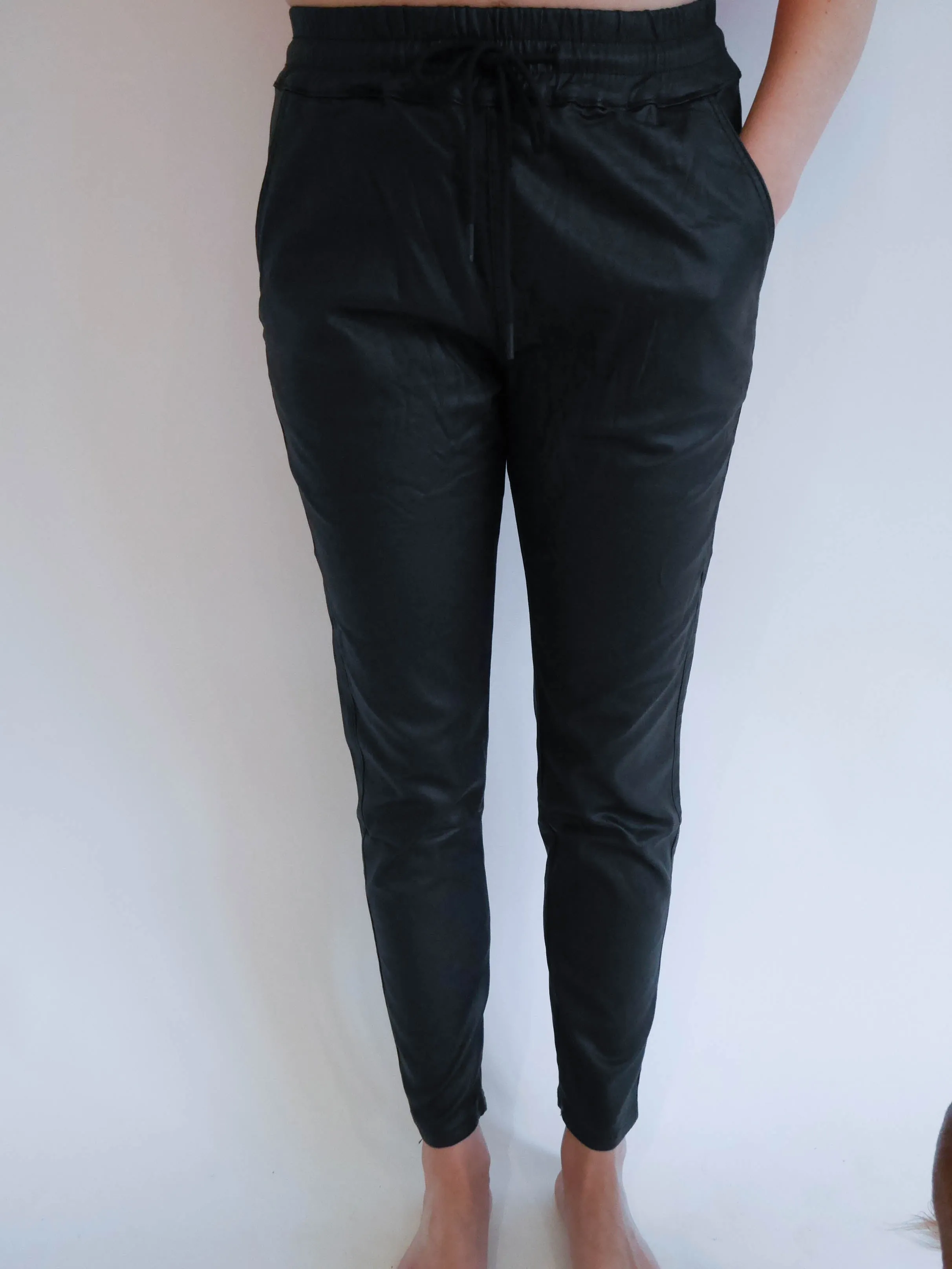 Melly & Co Black Coated Joggers