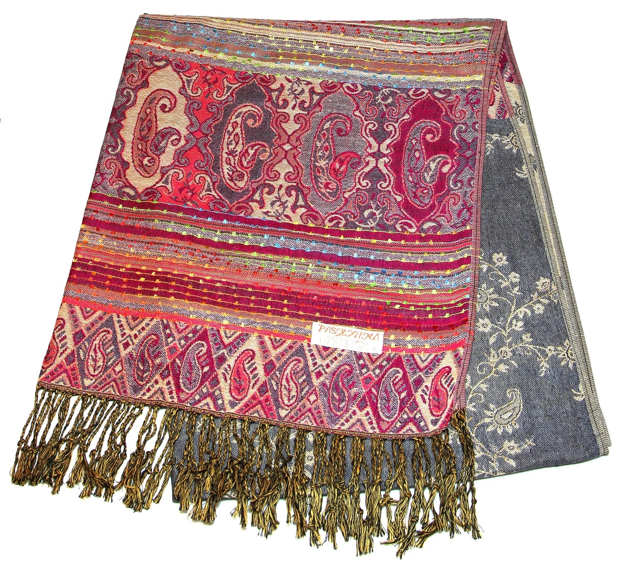 Nepal Hand Made Pashmina Shawl Scarf Gray