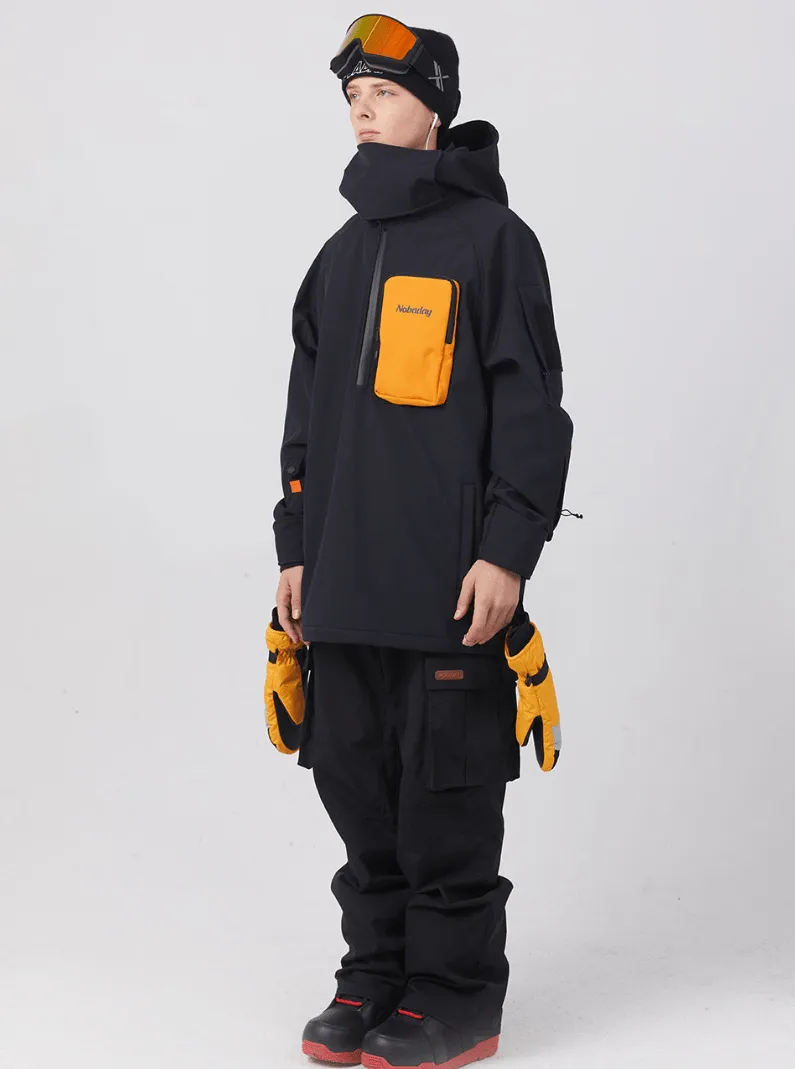 Nobaday Unisex Pocket Waterproof Snow Fleece Hoodie