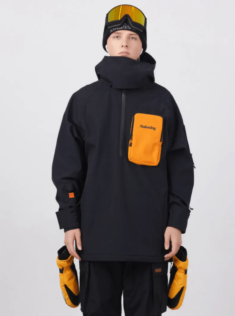 Nobaday Unisex Pocket Waterproof Snow Fleece Hoodie