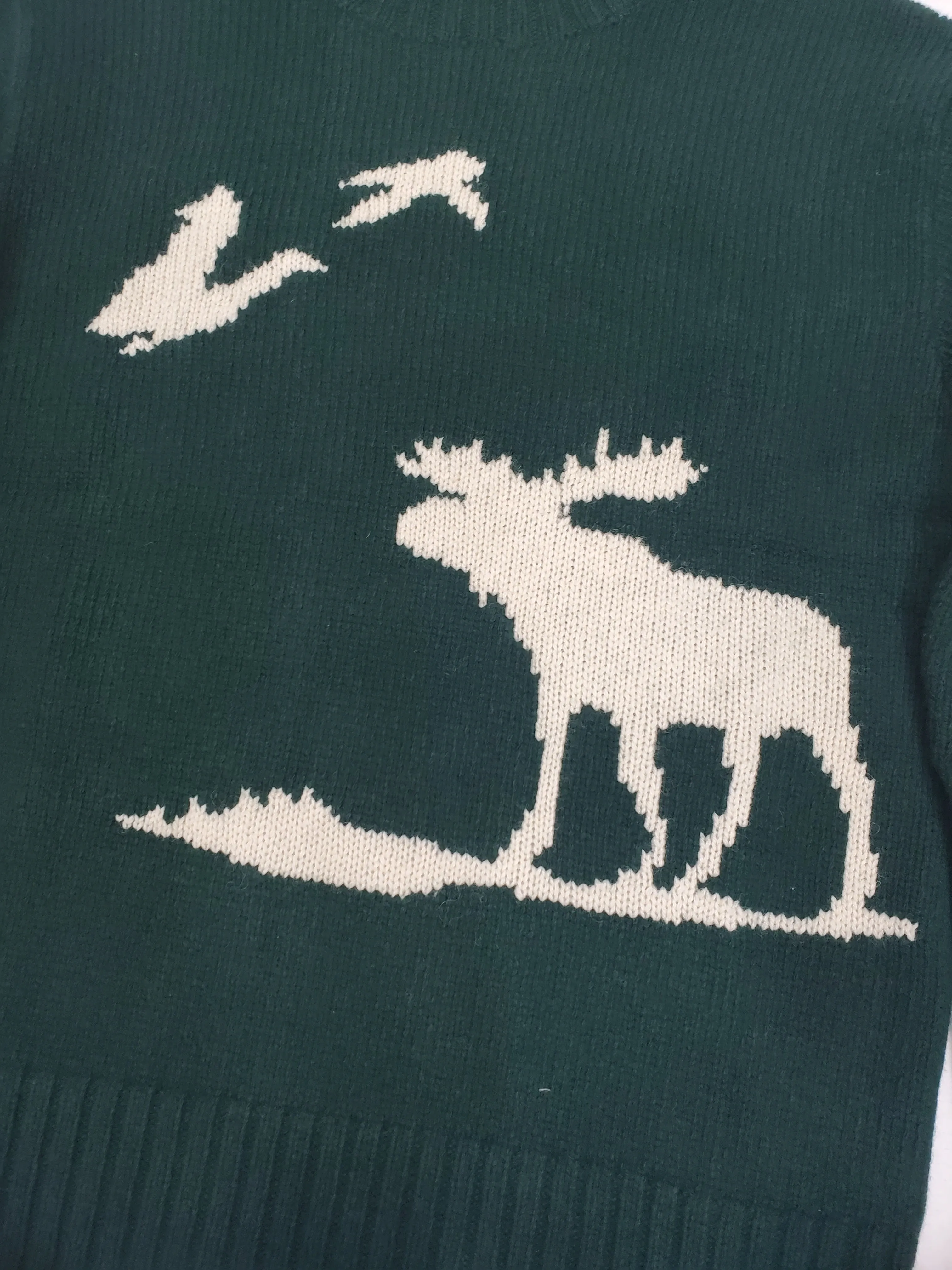 Nwt Polo Ralph Lauren Green Moose Suede Elbow Patches Mockneck Sweater