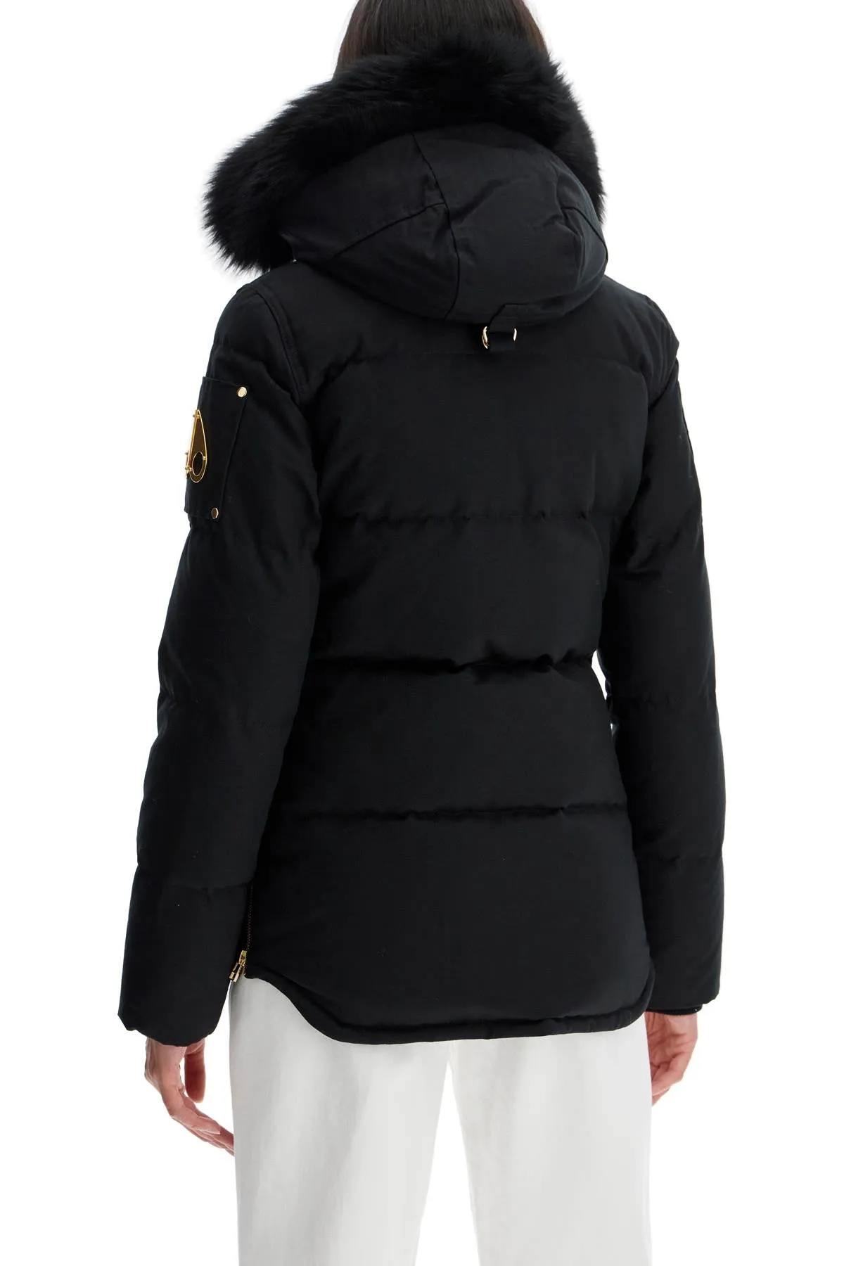 "3q canvas down jacket with shear M34LJ129GS BLK W/BLK SH