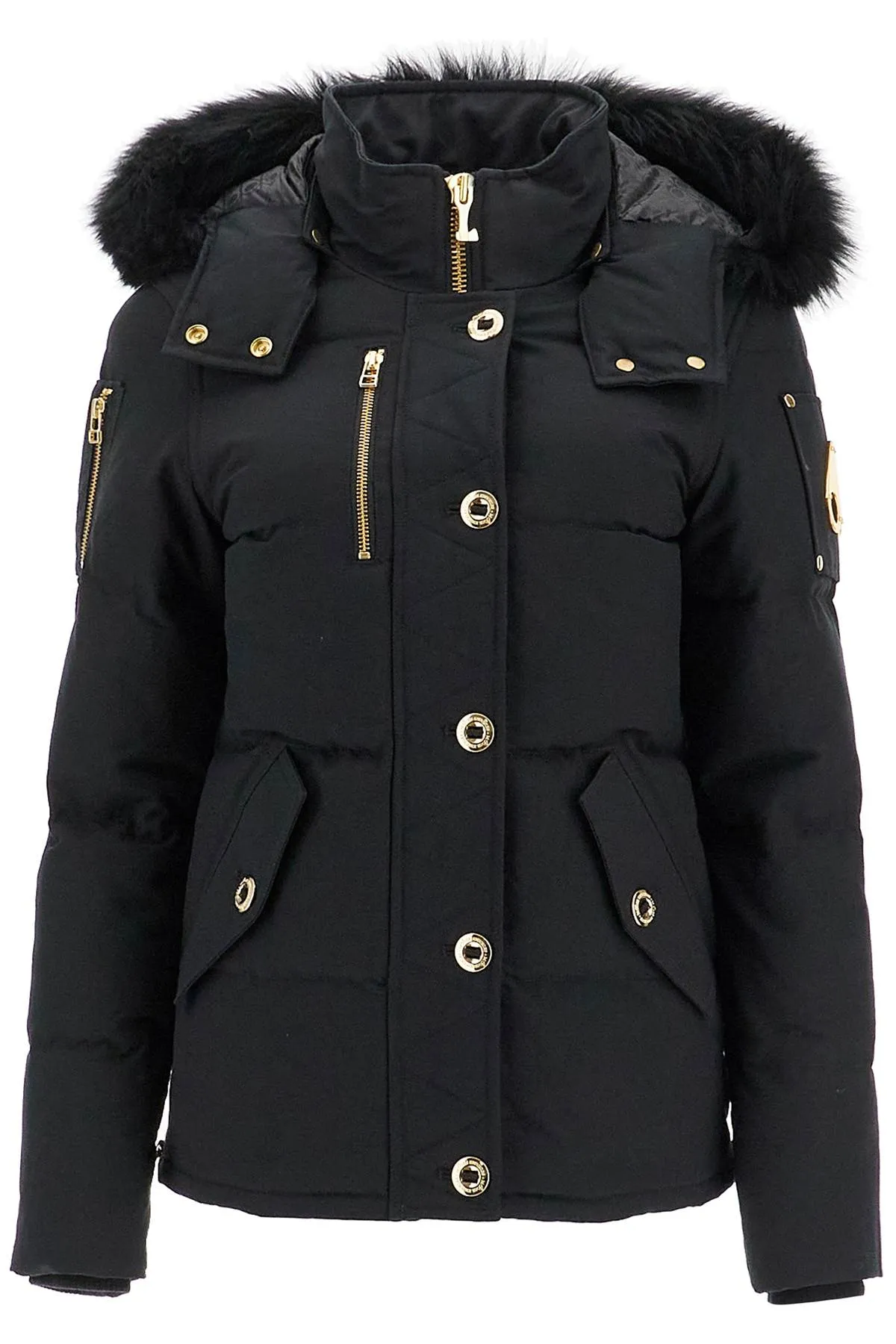 "3q canvas down jacket with shear M34LJ129GS BLK W/BLK SH