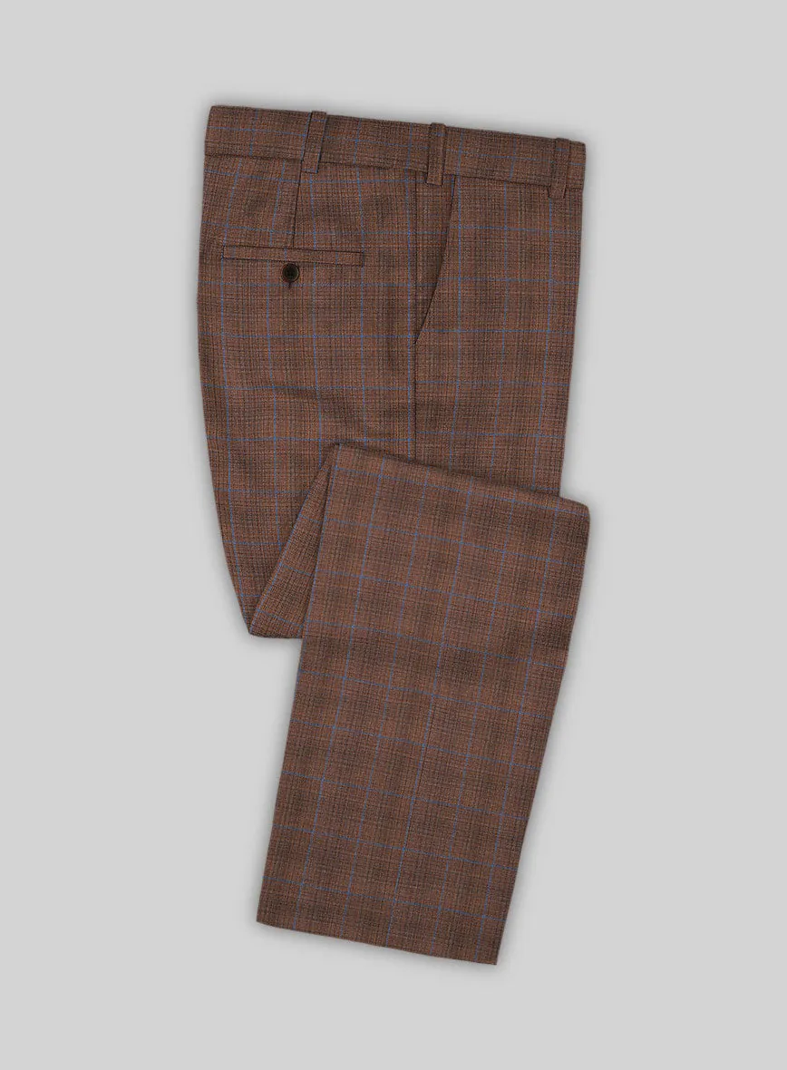 Reda Nutmeg Brown Checks Wool Suit