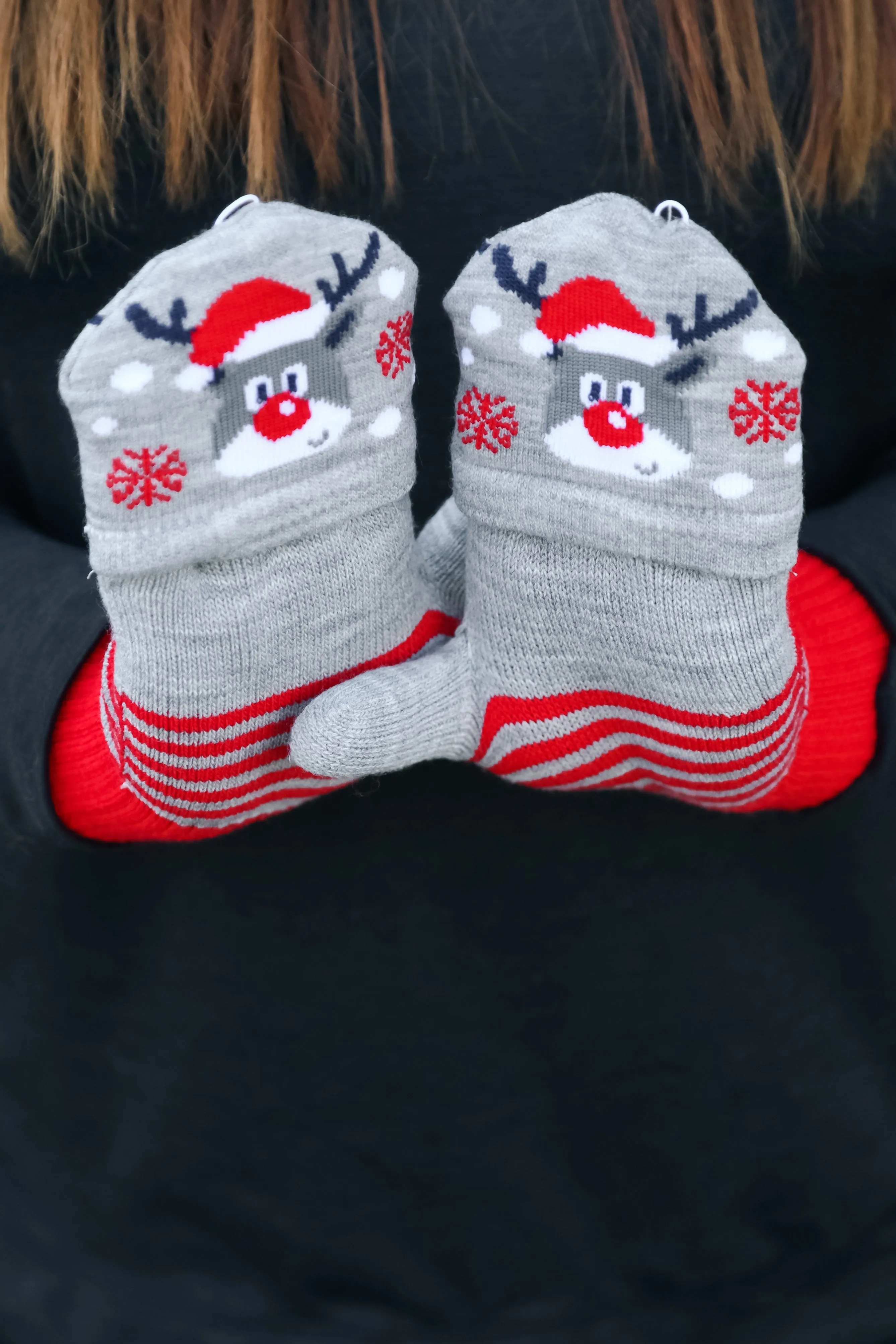 Rudolph Fingerless Gloves with Convertible Mittens