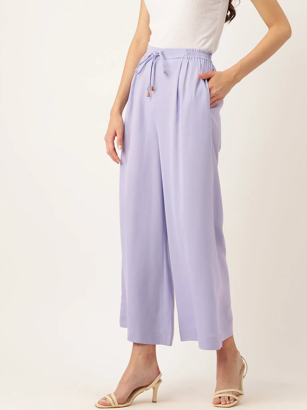 Rue Collection Relaxed Loose Fit High-Rise Pleated Culottes