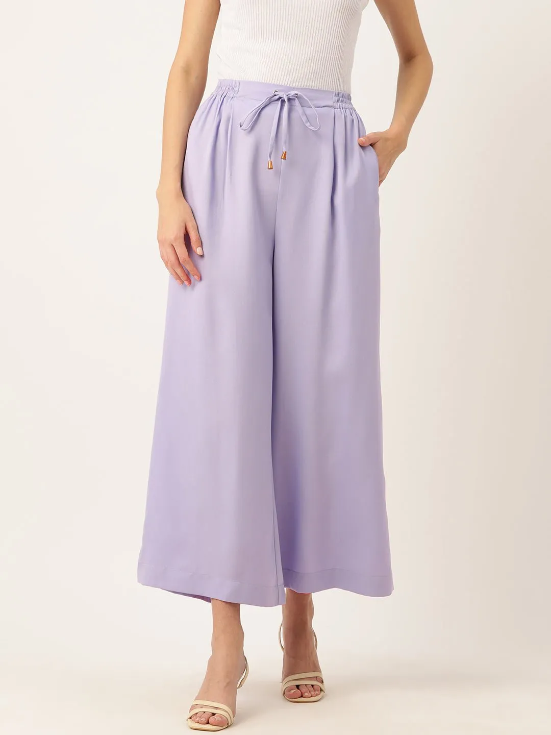 Rue Collection Relaxed Loose Fit High-Rise Pleated Culottes