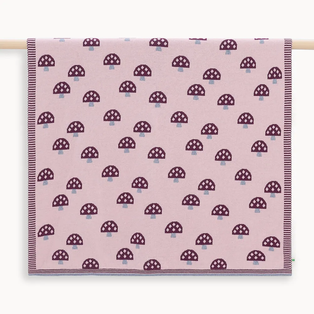 Scout - Dusty Pink Mushroom Knit Baby Blanket