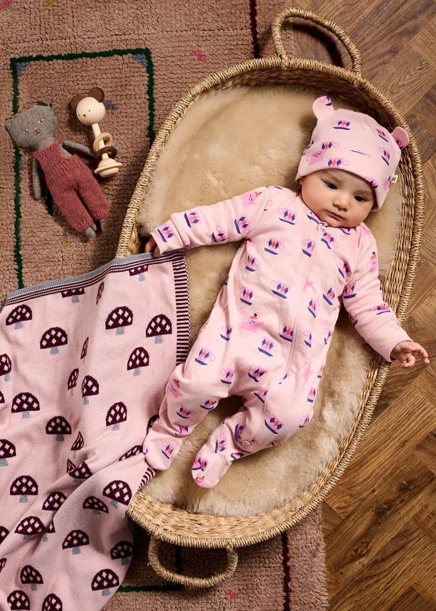 Scout - Dusty Pink Mushroom Knit Baby Blanket