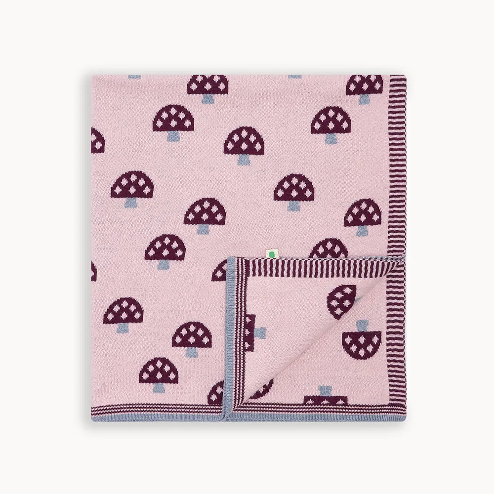 Scout - Dusty Pink Mushroom Knit Baby Blanket