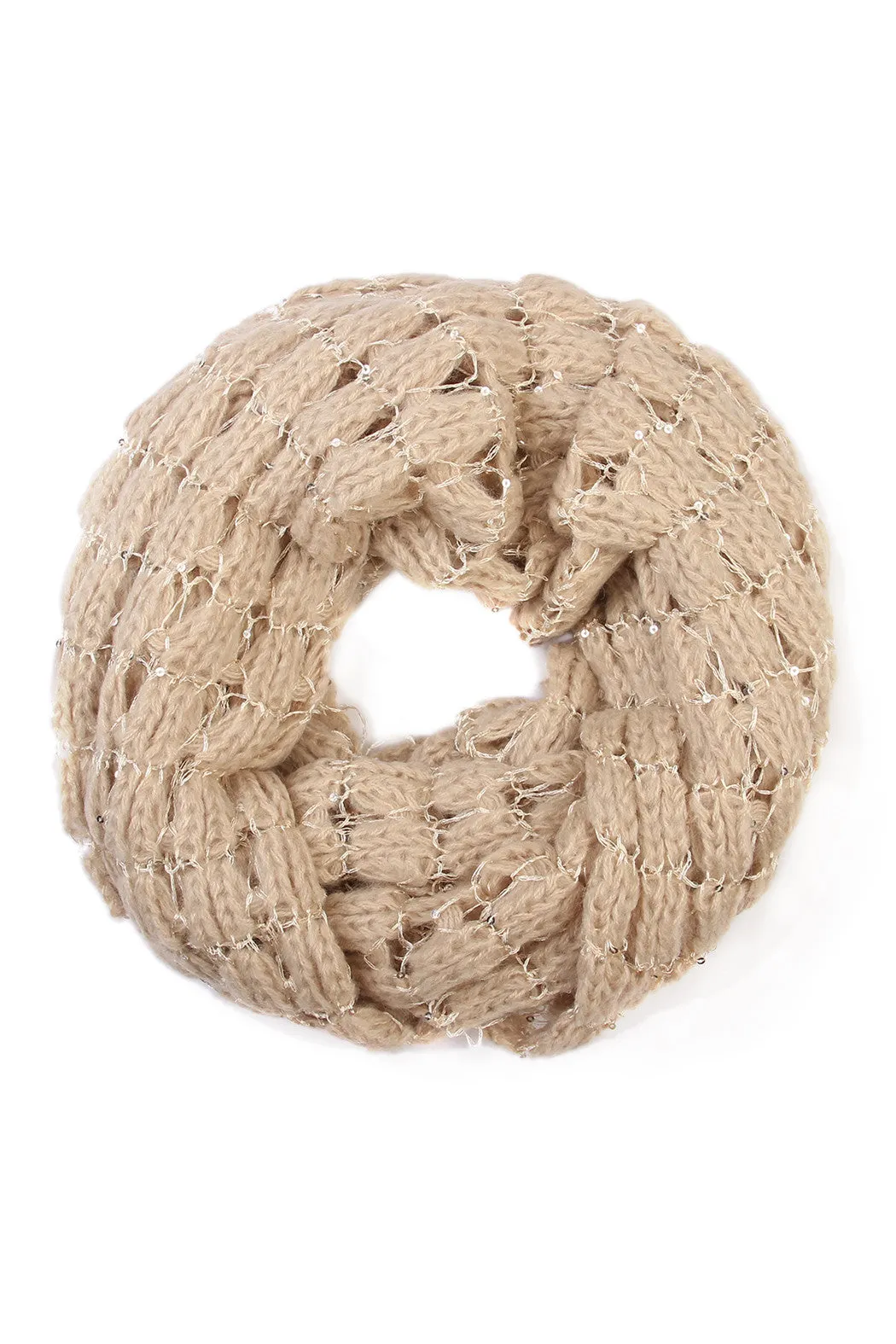 Sequined Soft Infinity Scarf