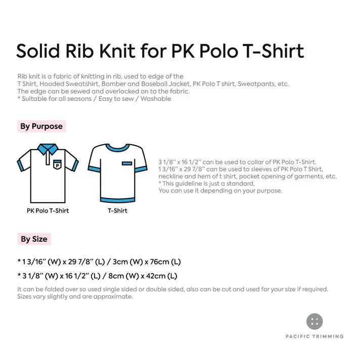 Solid Rib Knit for PK Polo T Shirt Multiple Colors
