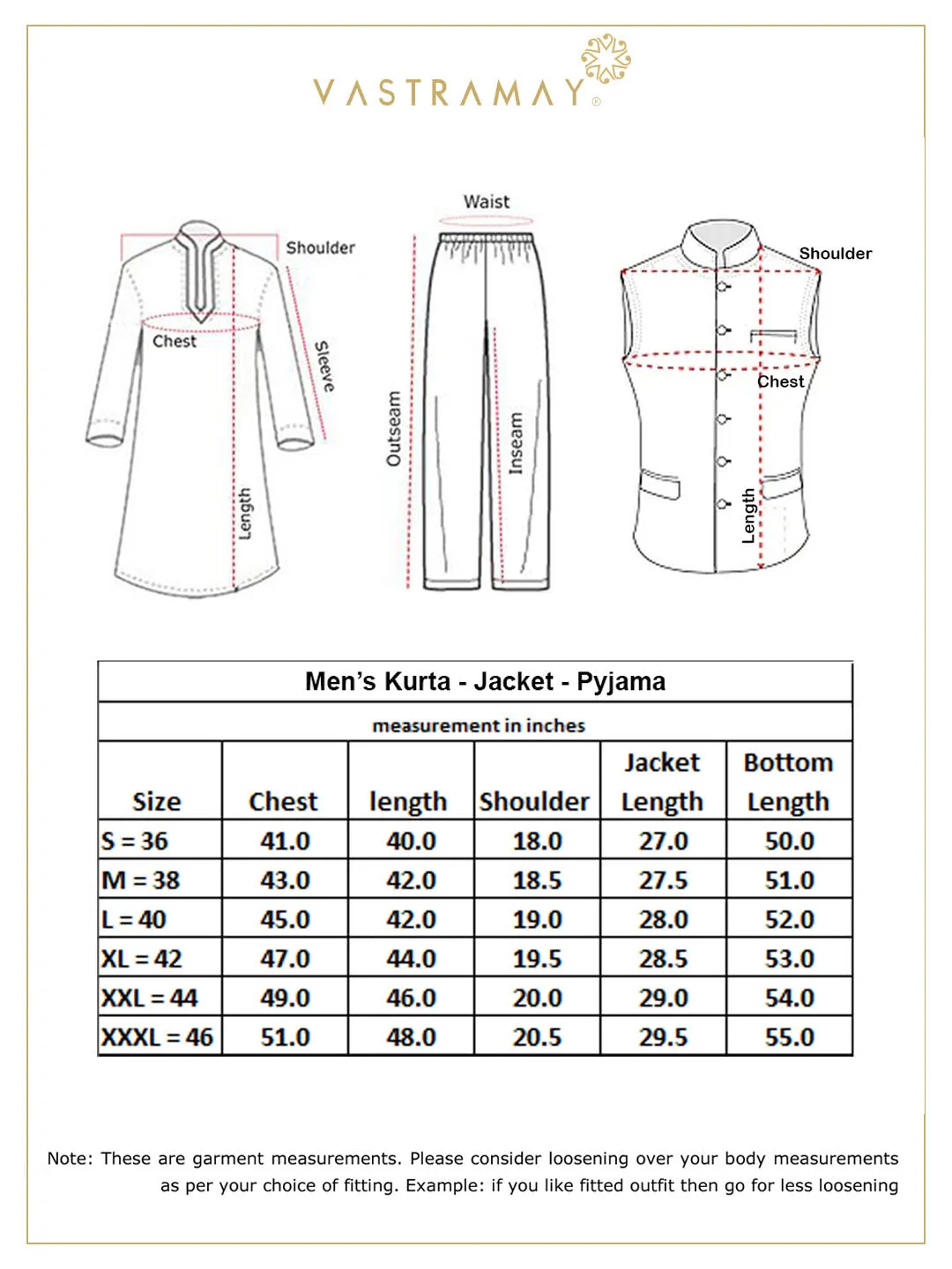 VASTRAMAY Men's Ikkat Nehru Jacket Set