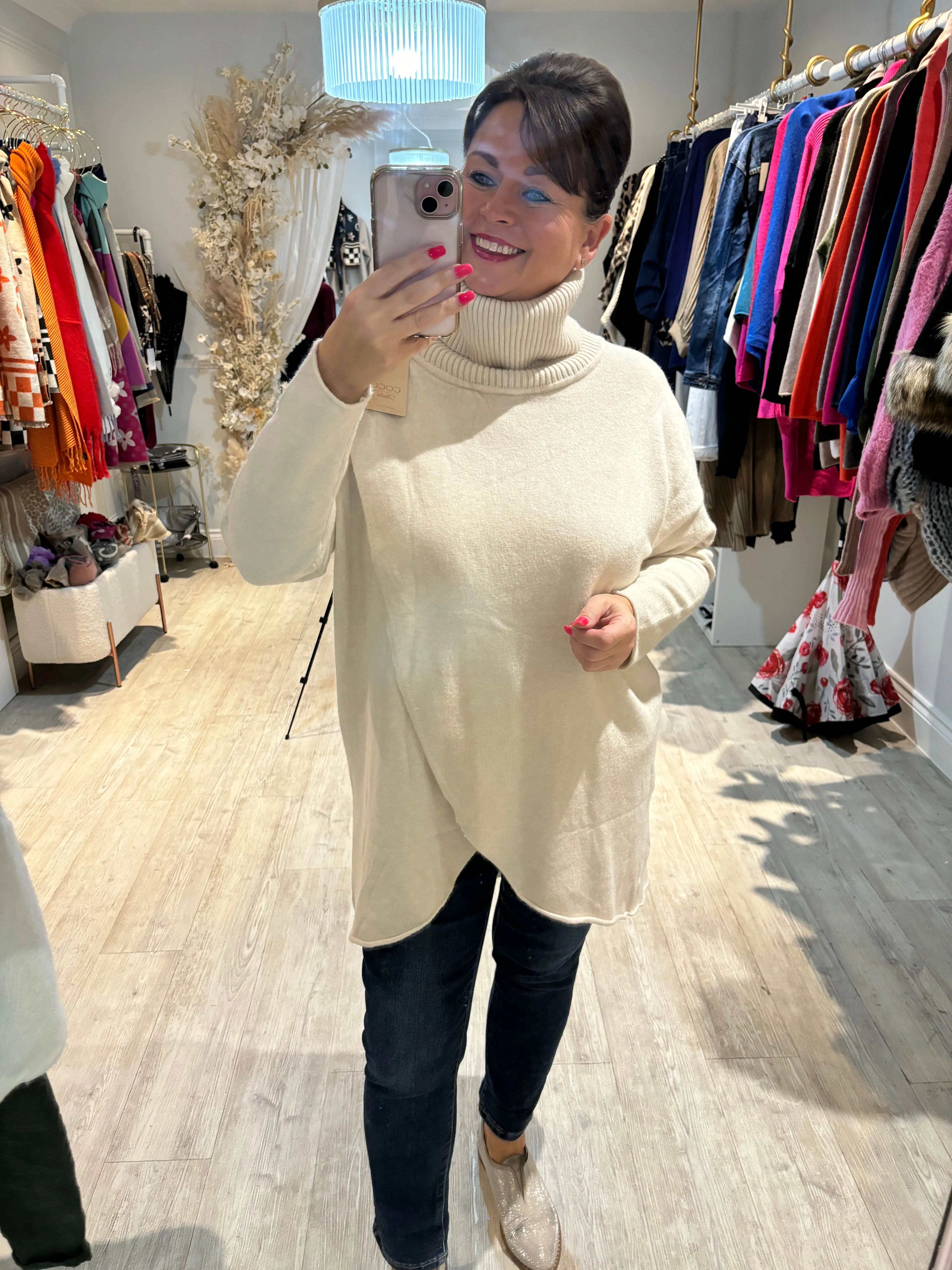 Wrap Roll Neck Jumper