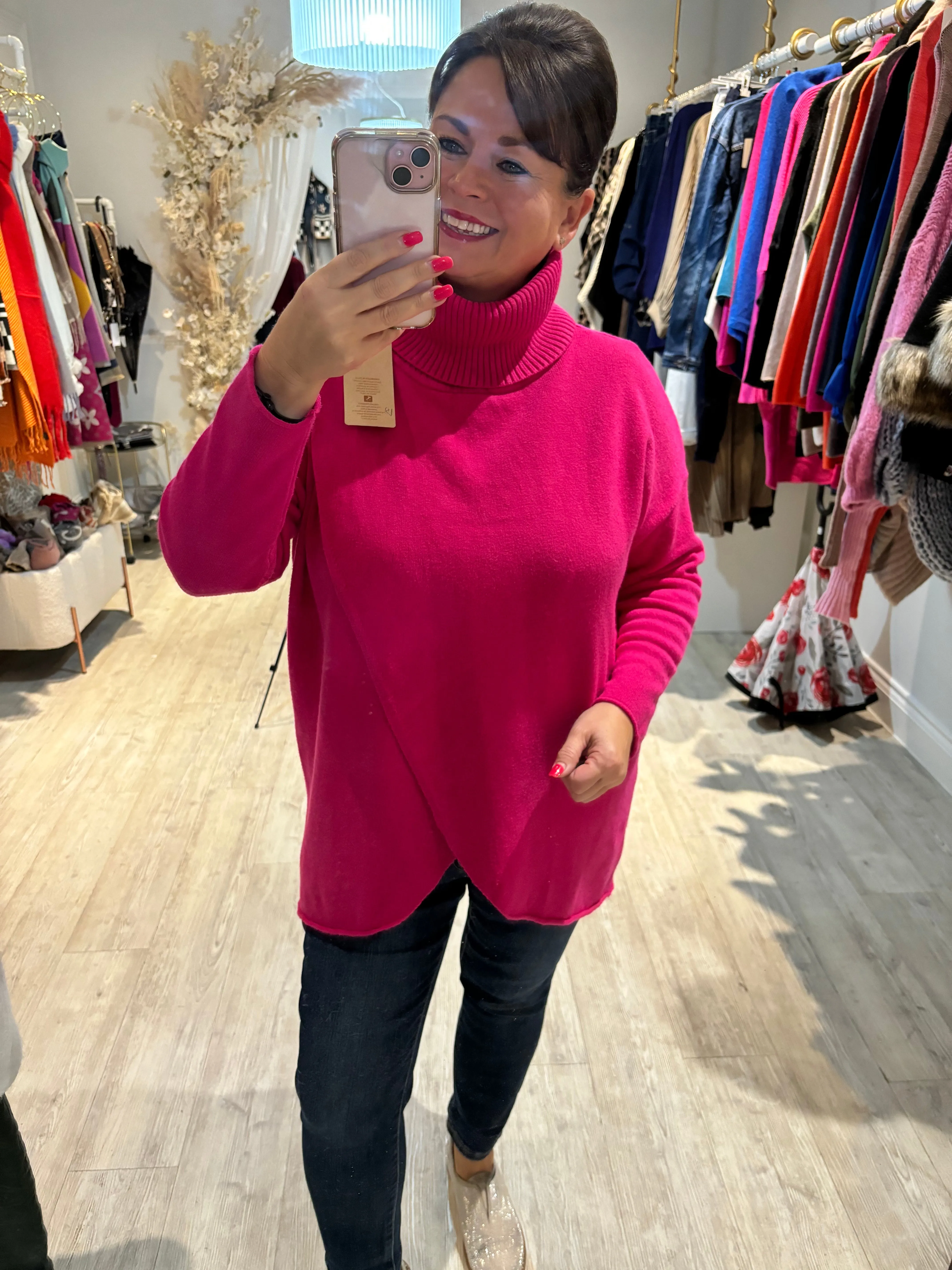 Wrap Roll Neck Jumper