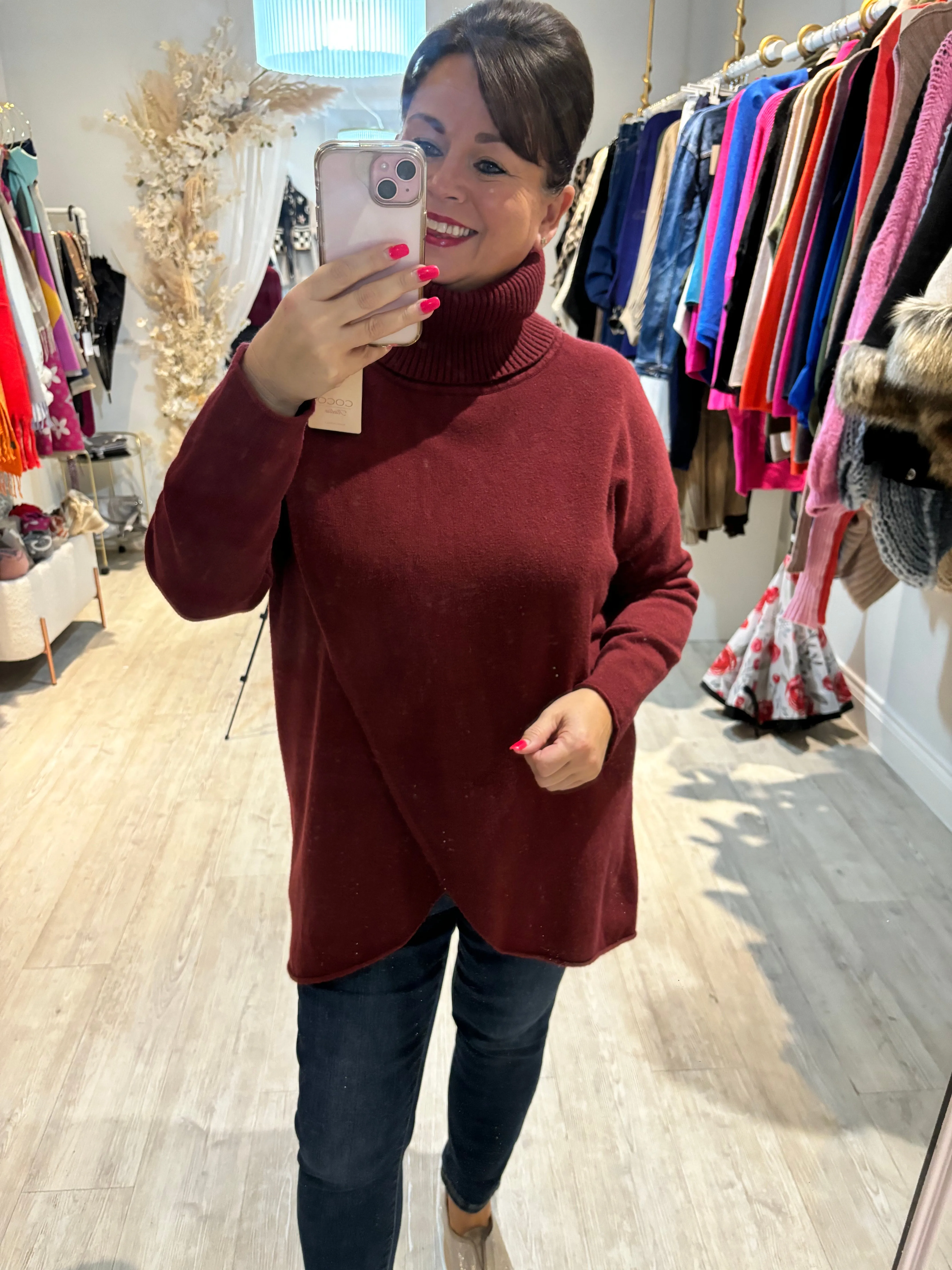 Wrap Roll Neck Jumper