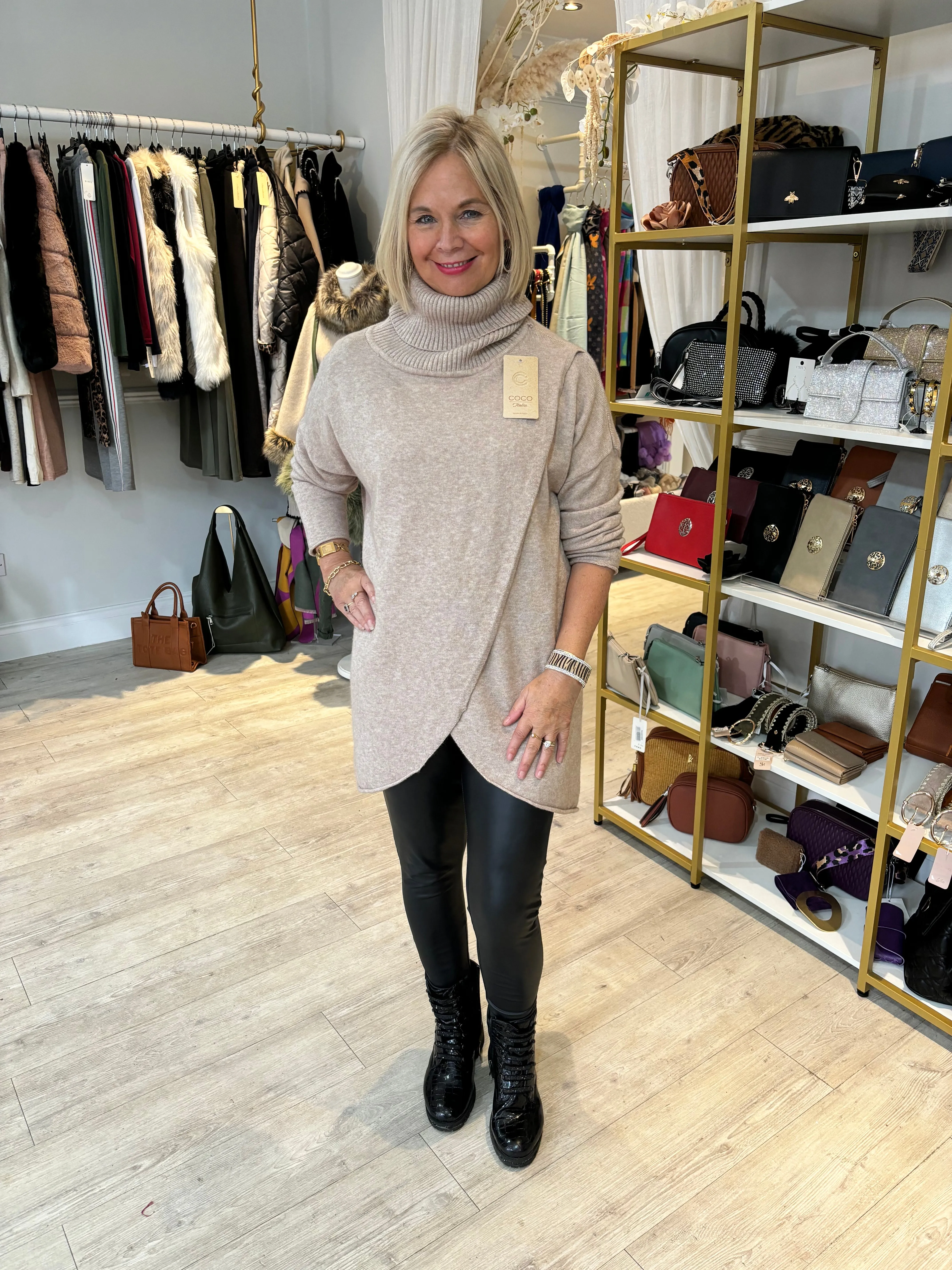 Wrap Roll Neck Jumper