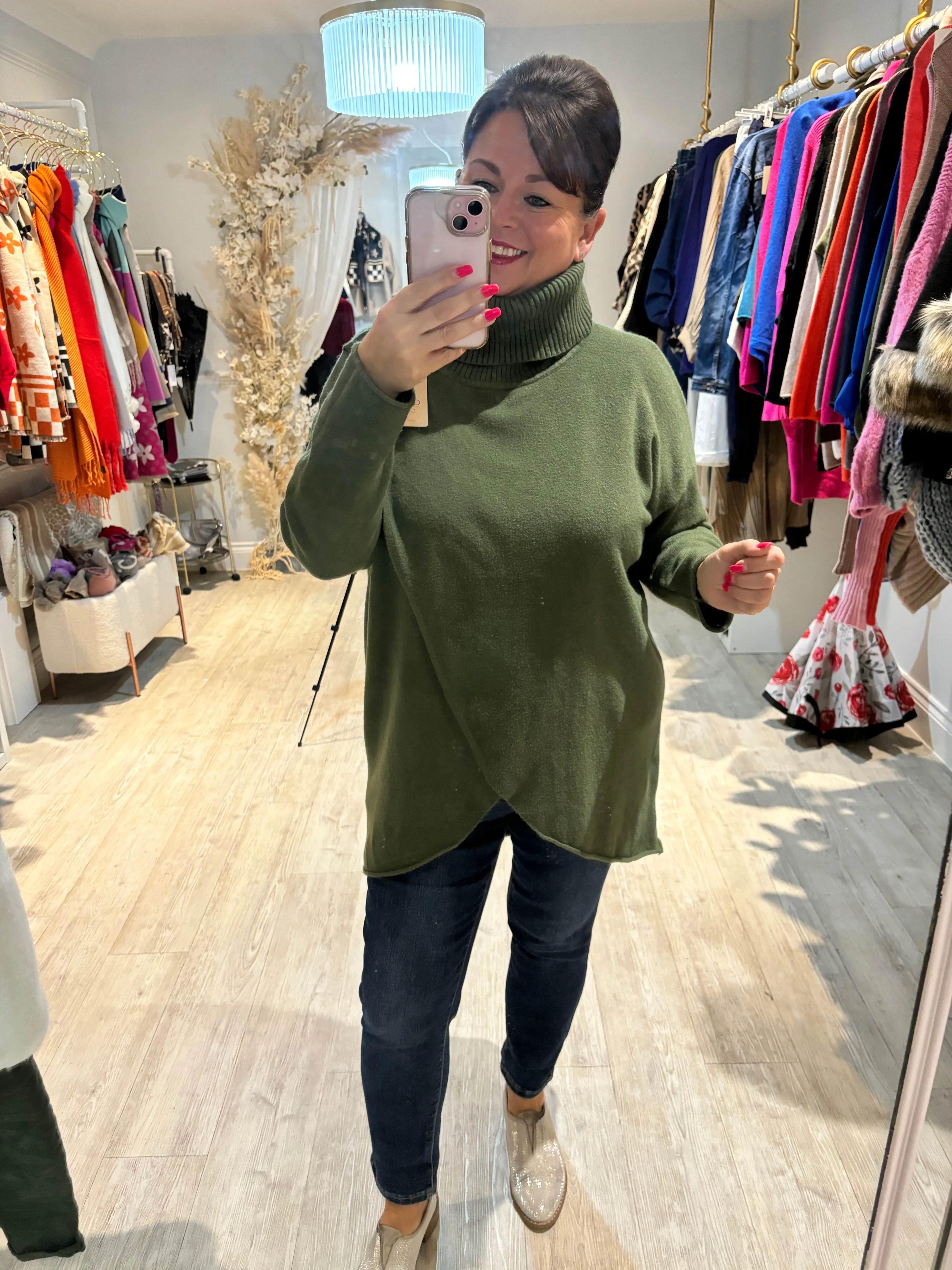 Wrap Roll Neck Jumper