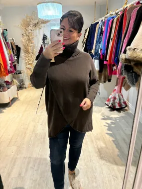 Wrap Roll Neck Jumper