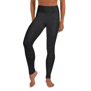 Yoga Leggings in Dark Grey Leopard